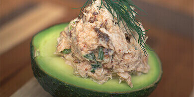 Chipotle Tuna Salad in an Avocado
