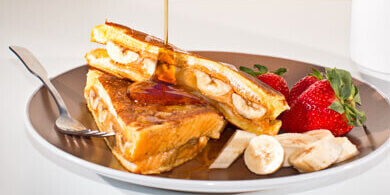 Peanut Butter and Banana Stuffed French Toast