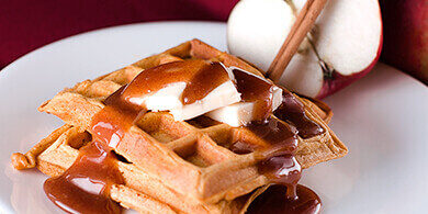 Pumpkin Waffles with Cinnamon Syrup