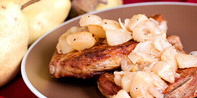 Seared Pork Chops W Ginger Pear Chutney