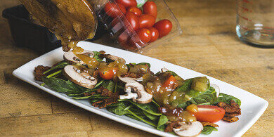 Spinach Salad with Hot Bacon Dressings