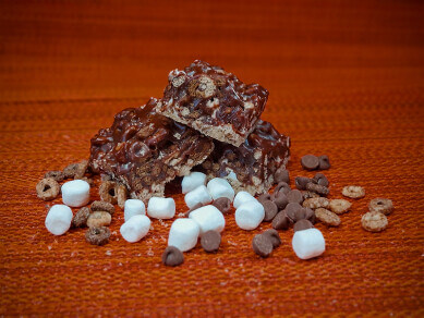 Audreys Desserts First Chocoalte Cheerios Marshmallow Bars