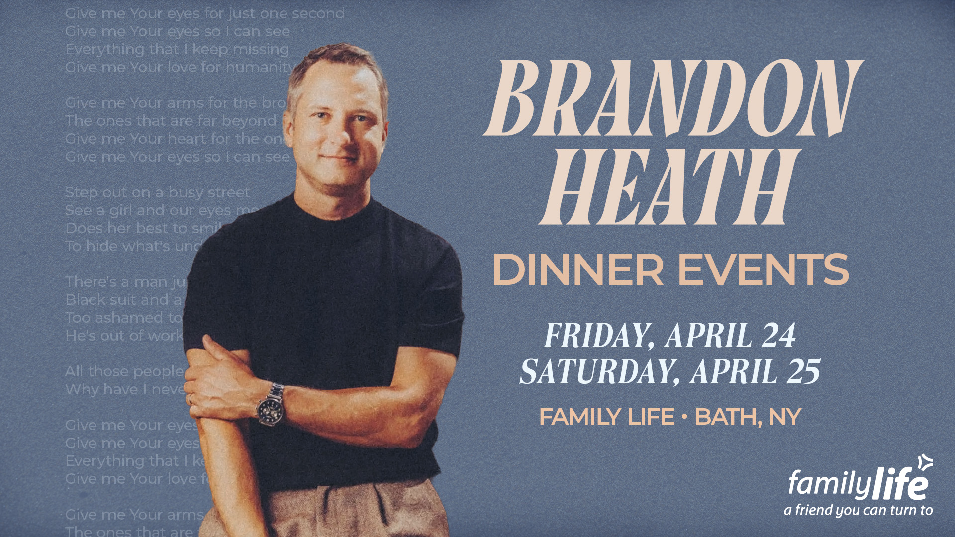 Brandon Heath Dinner Events