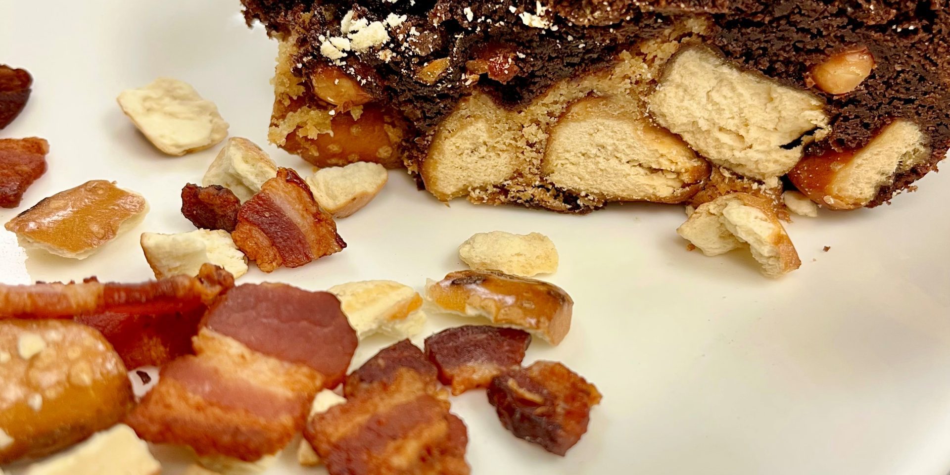 Peanut Butter Bacon Pretzel Brownies