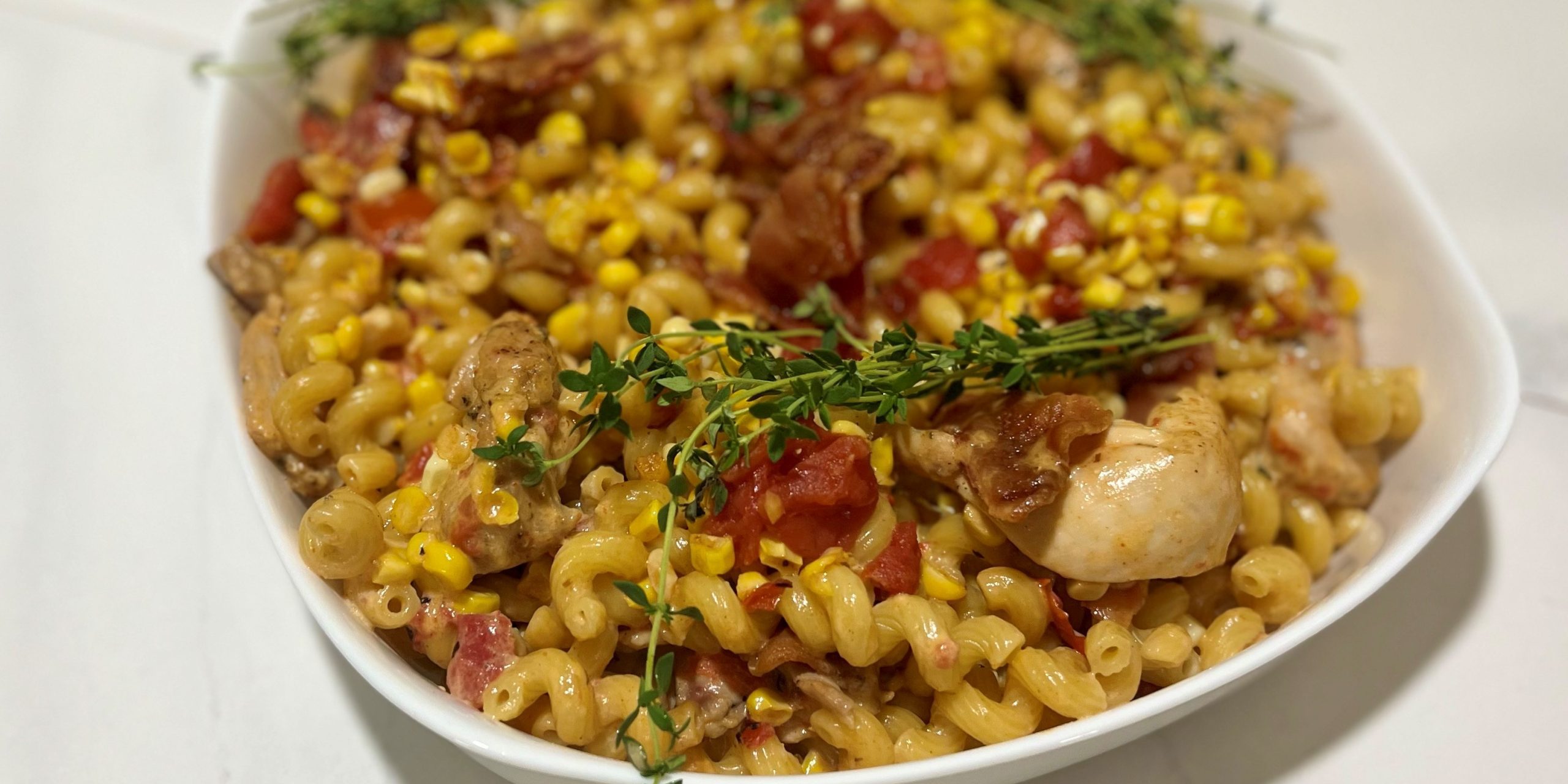 Creamy Chicken Pasta with Bacon and Corn