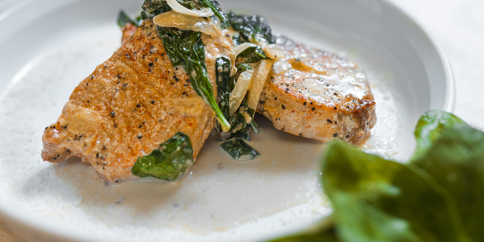 Spinach Parmesan Pork Chops