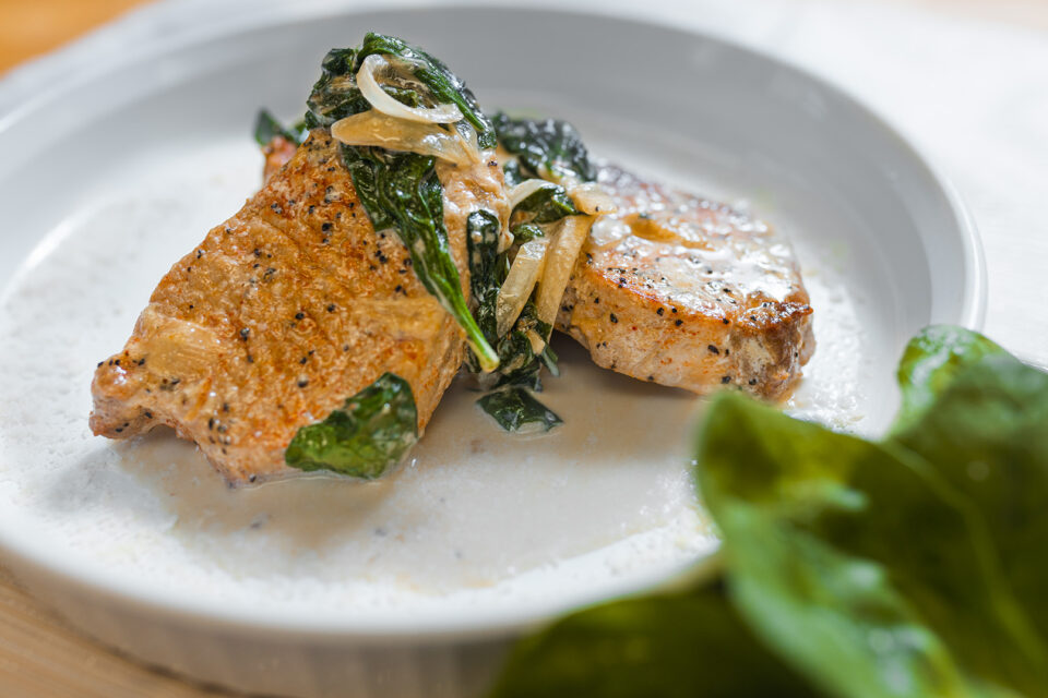 Spinach Parmesan Pork Chops
