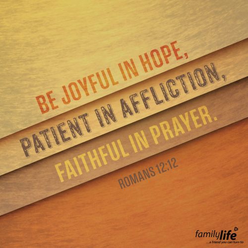 Wednesday, April 30, 2025
Romans 12:12
Be joyful in hope, patient in affliction, faithful in prayer. The world we live in right now demands that everyone be ready to take action. It’s no longer acceptable to simply sit on the fence of indecision. The time has come to look forward to Christ’s return with anticipation, to face adversity with endurance, and to get your knees daily in prayer. Choose to start taking action today!