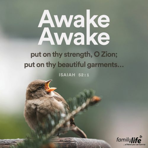 Monday, May 12, 2025
Isaiah 52:1
Awake, awake; put on thy strength, O Zion; put on thy beautiful garments, O Jerusalem, the holy city: for henceforth there shall no more come into thee the uncircumcised and the unclean. Wake up! It’s a call by God to His people to stop living in captivity and to start living in the freedom that only He can bring. God already gave the Israelites what they required, they just needed to reach out and grab it. And if you need a wakeup call to grab ahold of all that God has for you, why not reach out for it today?