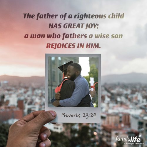 Wednesday, June 11, 2025
Proverbs 23:24
The father of a righteous child has great joy; a man who fathers a wise son rejoices in him. Usually one of the proudest days in a father’s life is watching his child walk across the stage to receive their diploma. It’s a powerful moment, the result of years of love, encouragement, and support. It’s the moment when all the effort feels worth it, and you finally get to celebrate with joy as you see the fruit of that season.