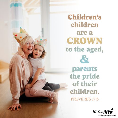 Tuesday, June 17, 2025
Proverbs 17:6
Children’s children are a crown to the aged, and parents the pride of their children. Usually, a crown is decorated with rubies, diamonds, and emeralds—jewels of great price and beauty. But what you might not realize is that, to many grandparents, their grandchildren are the most precious jewels they could ever wear. They represent a legacy of love—proof that life continues to grow and flourish, and that part of them still lives on.