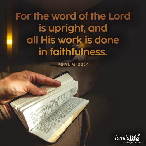 Monday, September 29, 2025
Psalm 33:4
For the word of the Lord is upright, and all His work is done in faithfulness. What keeps you upright? When the world tries to pull you down or shake your faith, it’s God’s Word that holds you steady. The unshakable, unchanging Word of God.