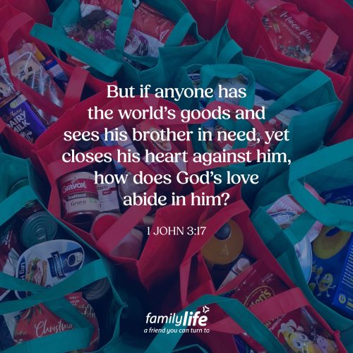 Monday, January 5, 2026
1 John 3:17
But if anyone has the world's goods and sees his brother in need, yet closes his heart against him, how does God's love abide in him? Life moves fast. And I’ve noticed that when I slow down, I’m more likely to notice the people around me who are in need. Sometimes I wonder if my small effort will really matter. But God has a way of multiplying even the smallest gestures. When I choose to reach out with an act of generosity, something changes in me too. And that’s part of God’s beautiful plan—that His generous love toward us would shape our hearts and make us generous in giving it away.