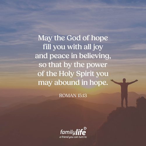 Thursday, January 8, 2026
Romans 15:13
May the God of hope fill you with all joy and peace in believing, so that by the power of the Holy Spirit you may abound in hope. The Christian life is not an exercise of willpower to believe an impossible fairytale. It&rsquo;s not a motivation playlist to pump you up with pithy peptalks. It&rsquo;s a God-fueled heart-belief in the greatest news of all time, and the transforming peace God gives goes beyond description.