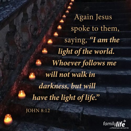 Monday, October 20, 2025
John 8:12
Again Jesus spoke to them, saying, ‘I am the light of the world. Whoever follows me will not walk in darkness, but will have the light of life.’ When you’re outside during the day, you can see where you’re going. But at night? It’s a whole different story. Everything’s dark, and even taking a few steps can feel uncertain. That’s why Jesus invites you to follow Him—because when you do, He leads you out of the darkness and into the light that always shines bright.