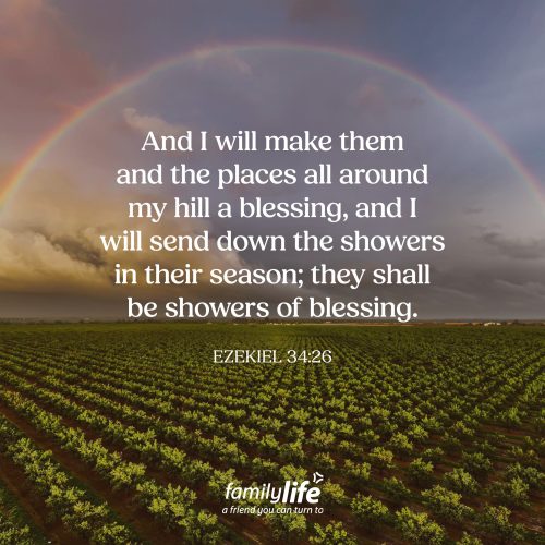 Monday, May 18, 2026
Ezekiel 34:26
And I will make them and the places all around my hill a blessing, and I will send down the showers in their season; they shall be showers of blessing. God has just been speaking to Israel about how He wanted to rescue and restore His nation with the right leader. In fact, He said that He would step in as their Shepherd. And once that happened, He promised they would become a place of blessing again, not just for themselves, but for other nations too.