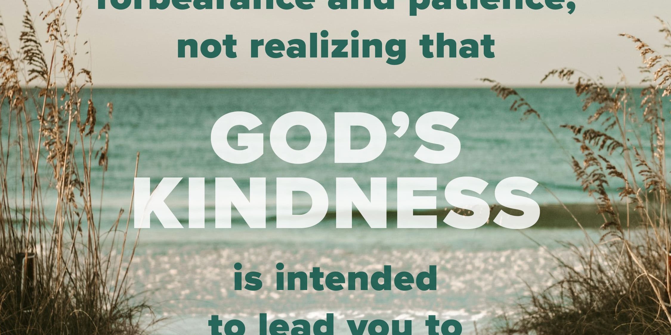 An excerpt of the daily verse over a trail through a sandy beach with dune grass