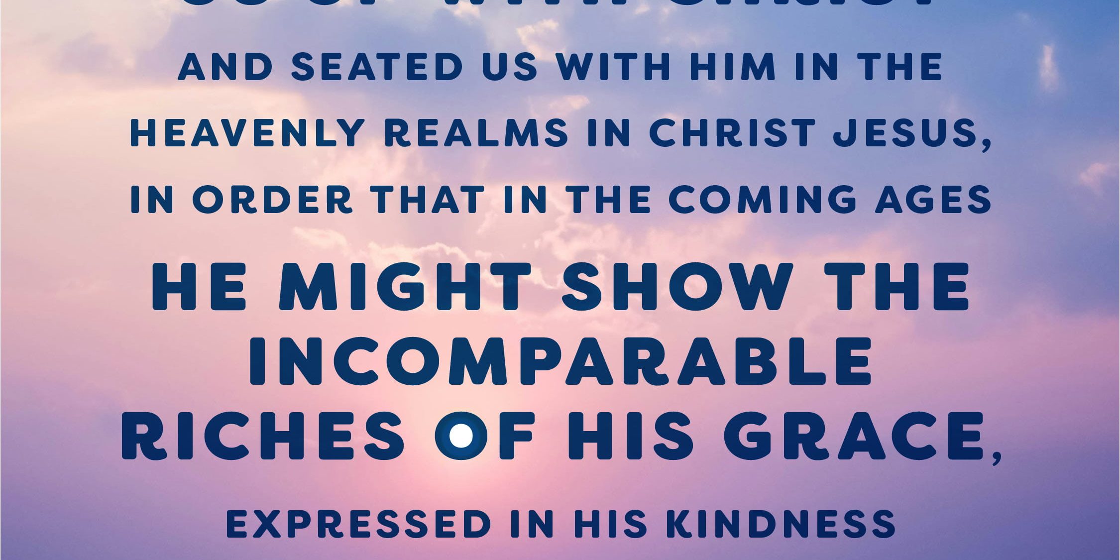 An excerpt of the daily verse over a sunset at sea