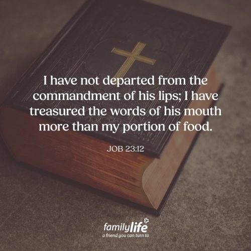 Wednesday, August 26, 2026
Job 23:12
I have not departed from the commandment of his lips; I have treasured the words of his mouth more than my portion of food. Job had incredible wealth. He owned livestock, land, and possessions beyond what most people could imagine. Yet when he spoke about what he treasured most, even at his lowest point, it wasn't his riches. It was God's Word.