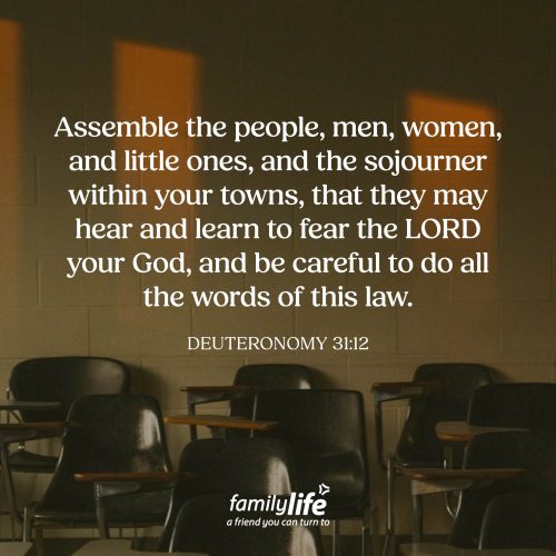 Tuesday, September 1, 2026
Deuteronomy 31:12
Assemble the people, men, women, and little ones, and the sojourner within your towns, that they may hear and learn to fear the LORD your God, and be careful to do all the words of this law. When the Israelites were in Egypt, Pharaoh was a cruel and oppressive ruler. Then God delivered them. Which meant they needed to learn what it meant to trust and follow their covenant making God. And it started with bringing them together to hear His Word, learn His ways, and understand what He expected of them.