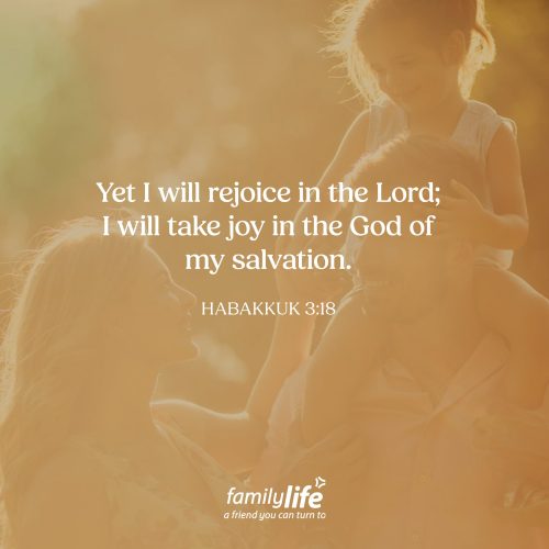 Wednesday, September 30, 2026
Habakkuk 3:18
Yet I will rejoice in the Lord; I will take joy in the God of my salvation. If you overheard someone say, ‘My closets are empty, my refrigerator has no food, and my cupboards are bare,’ but then you heard them praising the LORD, you might wonder, ‘How is that possible?’ It’s because their hope isn’t found in what they can hold in their own hands it’s found in knowing they’re safe in God’s hands.