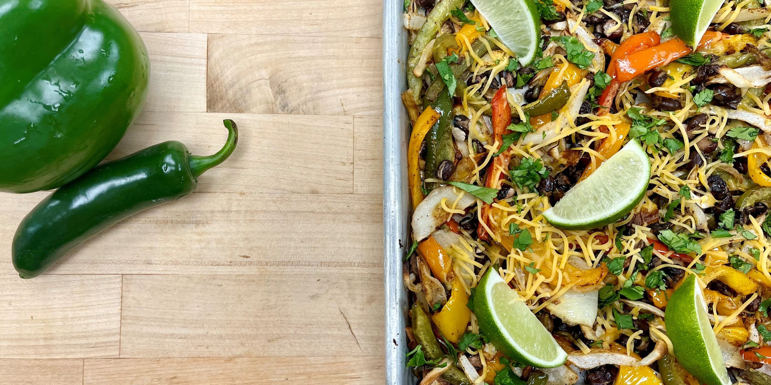 Southwest Black bean Sheet Pan Fajitas
