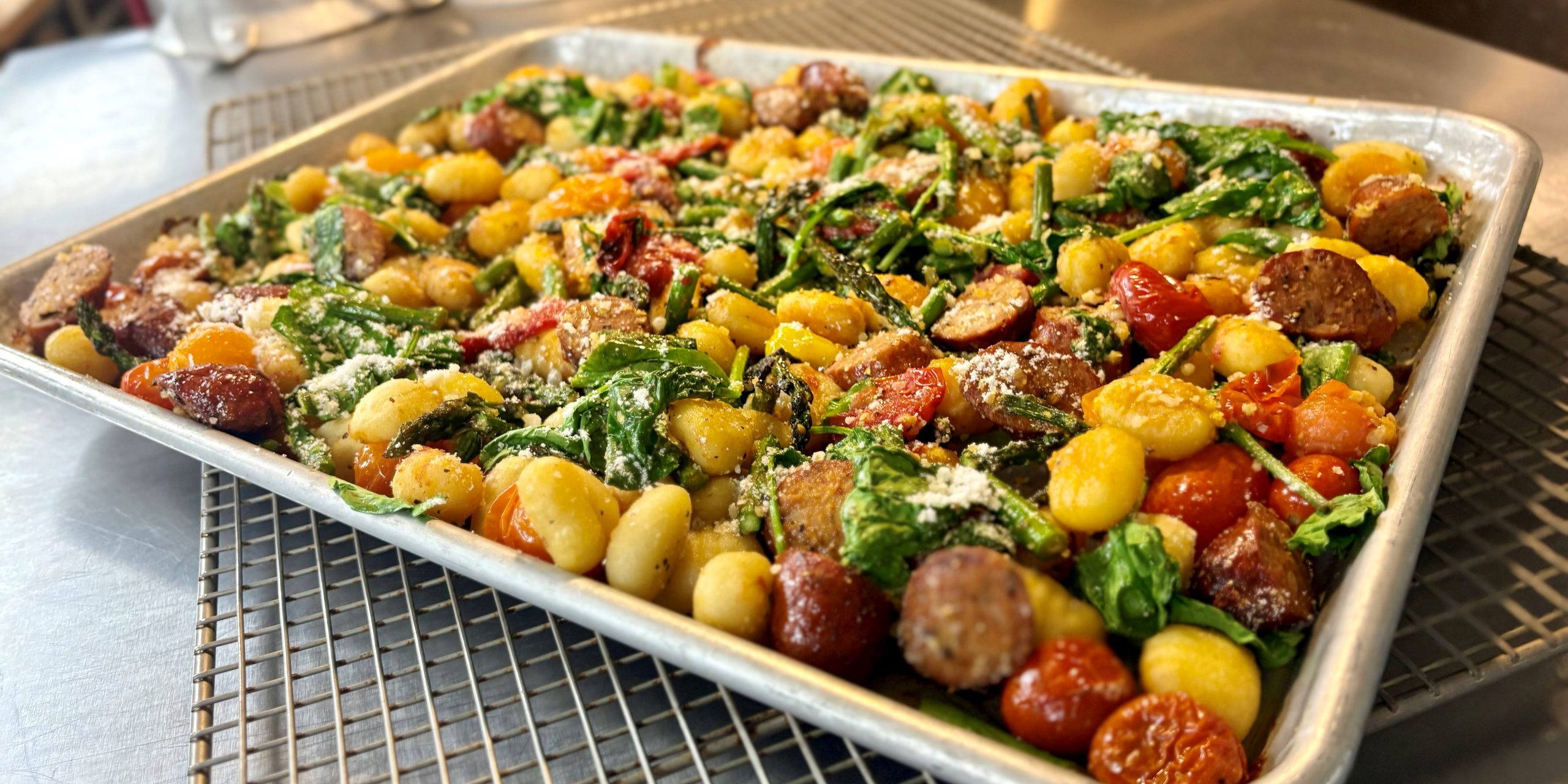 Sheet Pan Gnocchi with Cherry Tomatoes