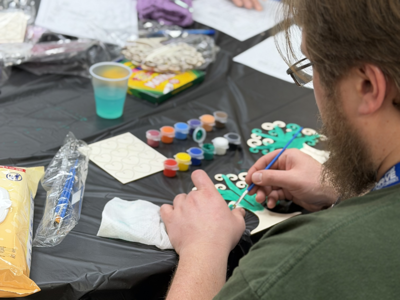 A painting activity at thrive at the y