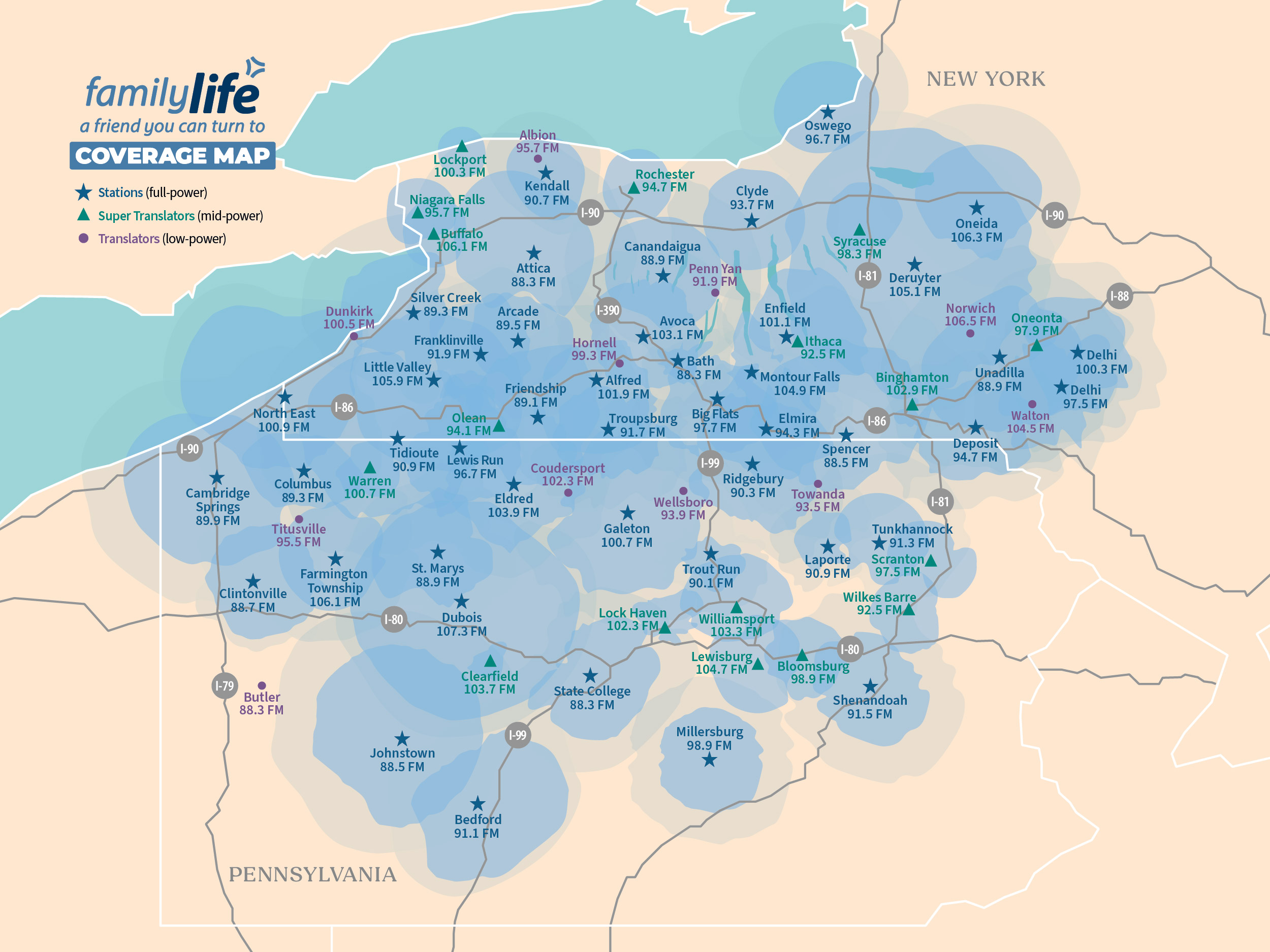 Family Life Listener Coverage Map