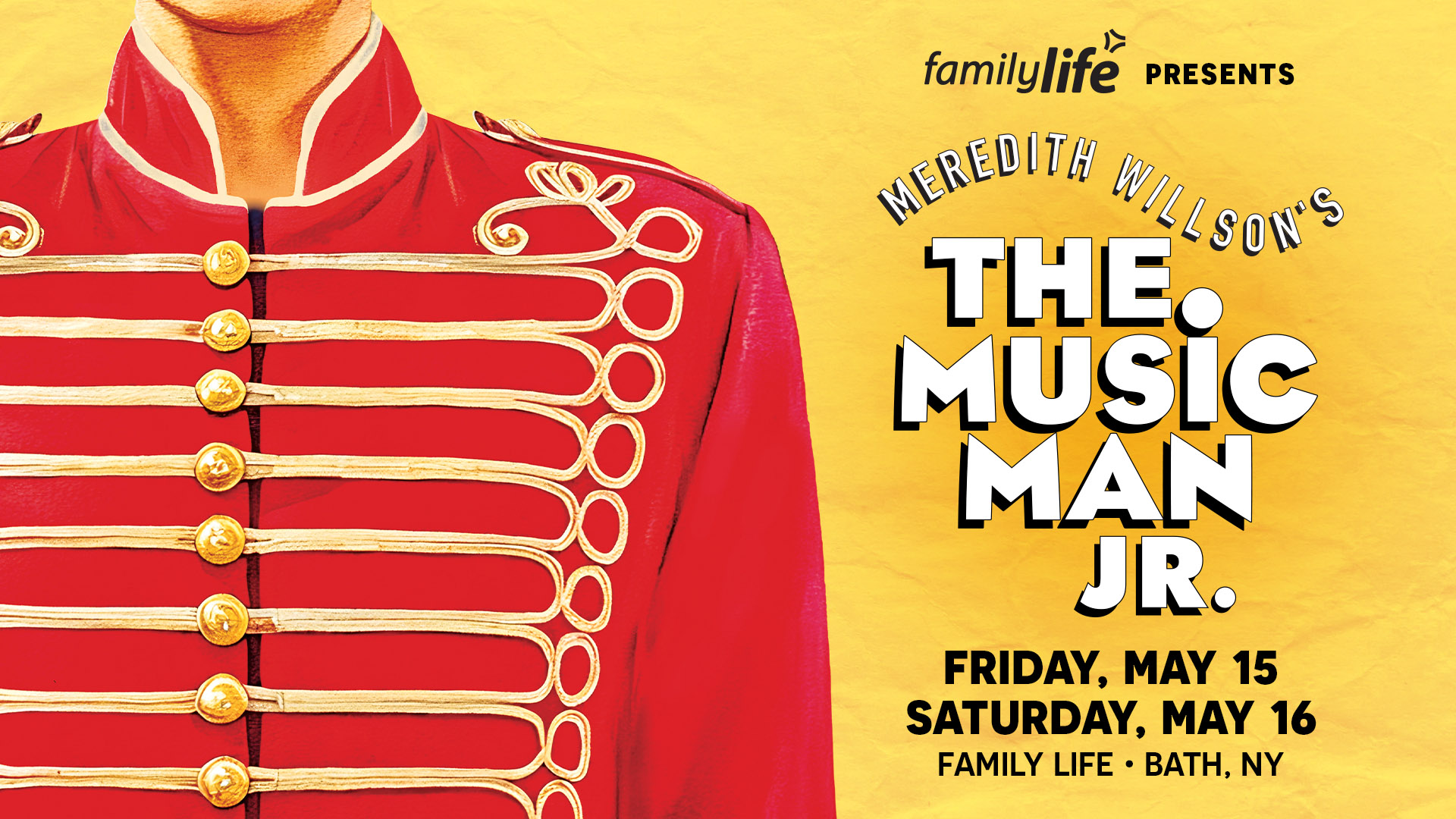 The Music Man Jr. Website Event Banner