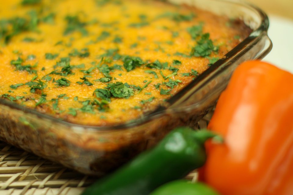 Black Bean and Quinoa Enchilada Casserole