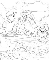 digging for fossils coloring page