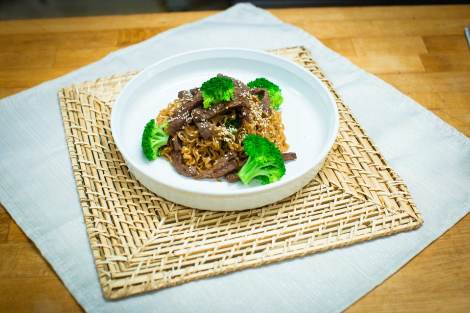 Beef and Broccoli Ramen Skillet