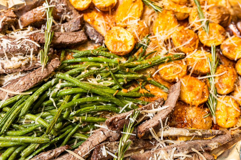 Parmesan Steak and Potatoes Sheet Pan Supper