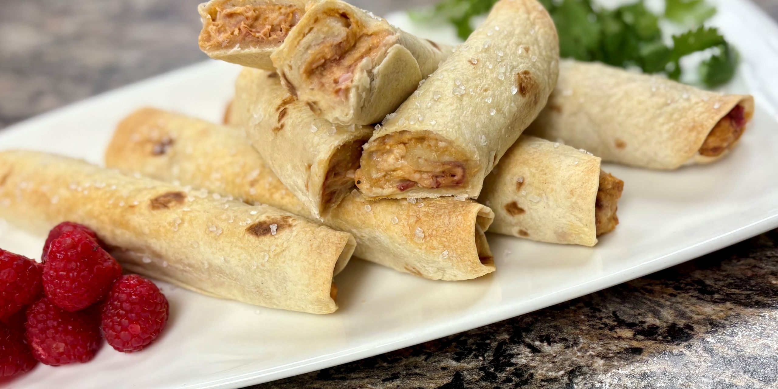 Raspberry Siracha Taquitos