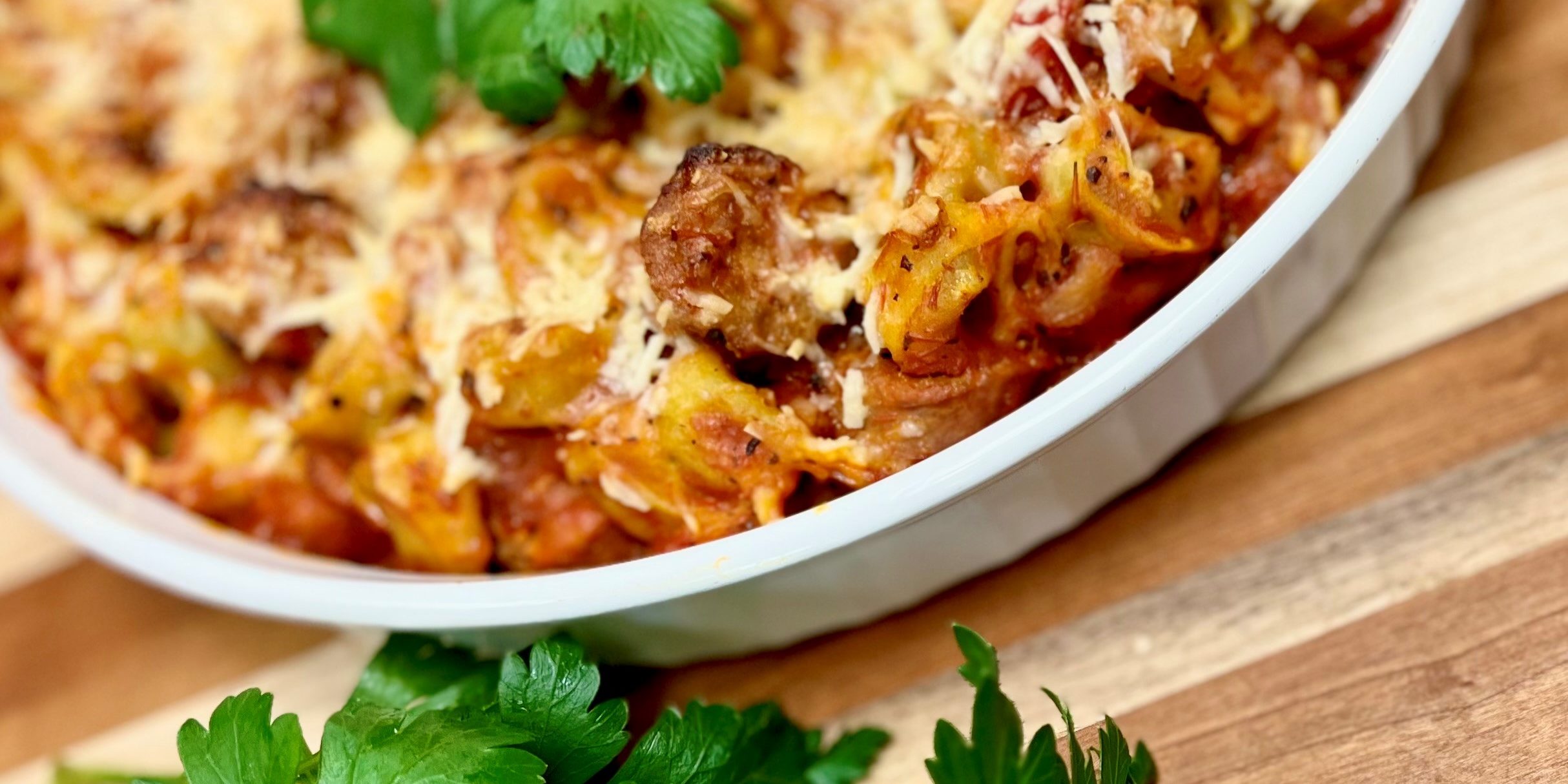 Baked Sausage and Tortellini