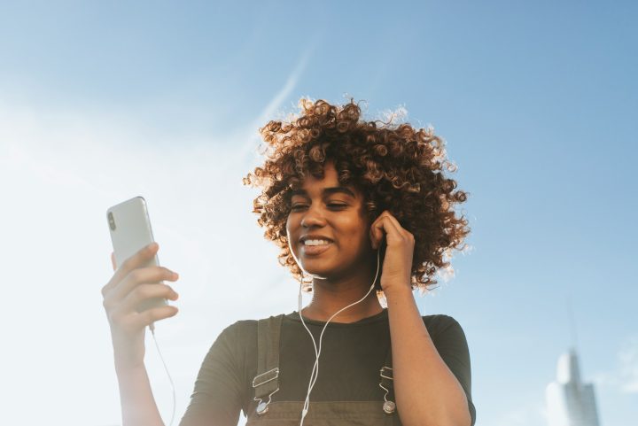 lady listening to music